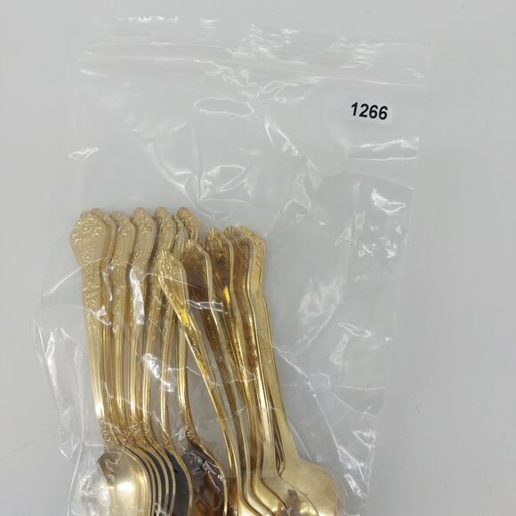 Rogers Stainless Korea Gold Tone Flatware Teaspoons Flatware 15 Pcs - Picture 10 of 10